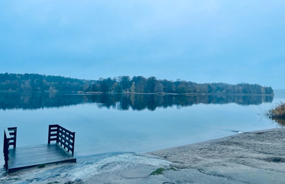 I try to find a local cold dip location whenever I travel. I found this lake in Stockholm.