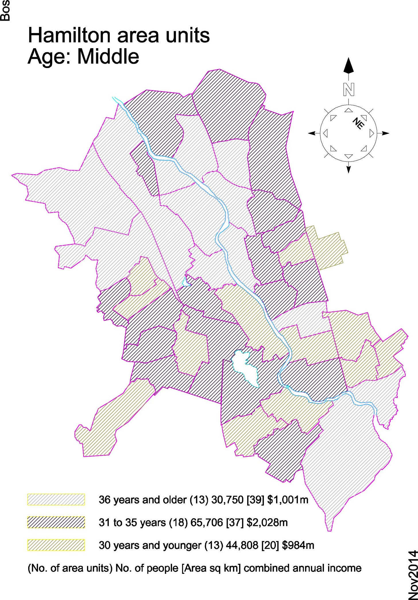 Hamilton Area Units by Age - Middle Hamilton Area Units by Age - Middle