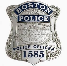 BPD Boston Police Officer Badge Replica Movie Props With No.1585 Badge