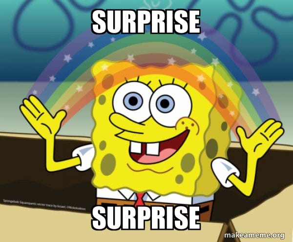 surprise surprise - Rainbow SpongeBob Meme Generator