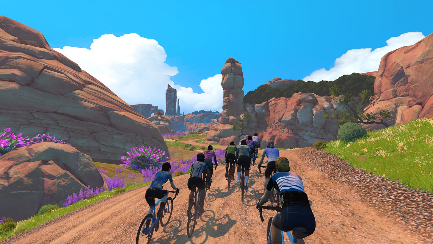 Zwift's Gravel Mountain graphics