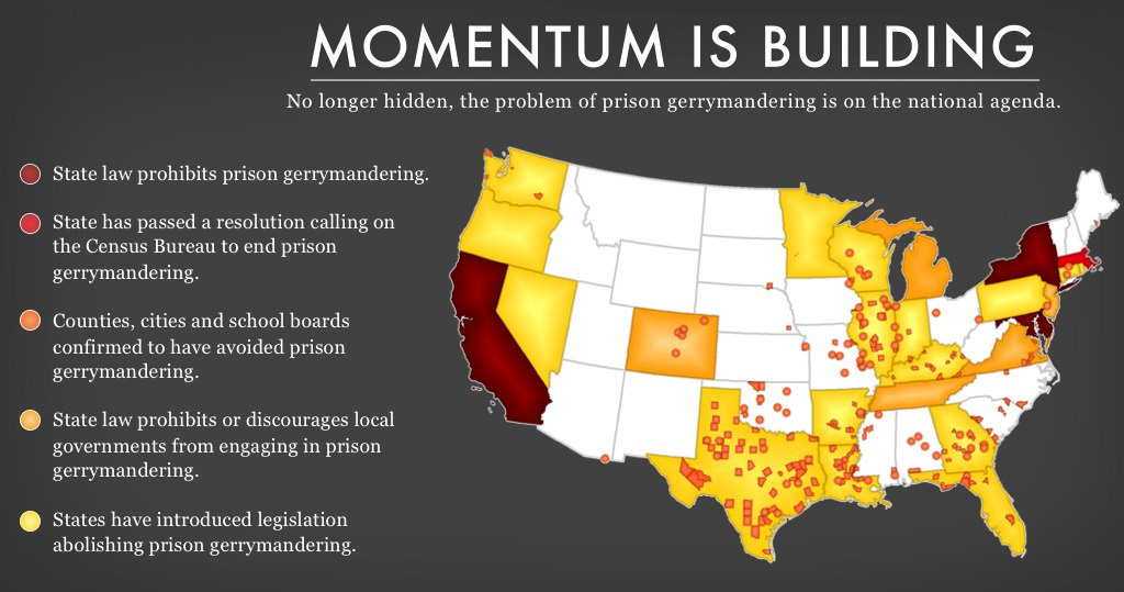 map showing state and local government that are taking action to end prison-based gerrymandering map showing state and local government that are taking action to end prison-based gerrymandering