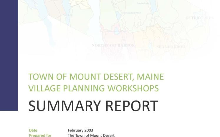 Cover to Village Planning Workshops report