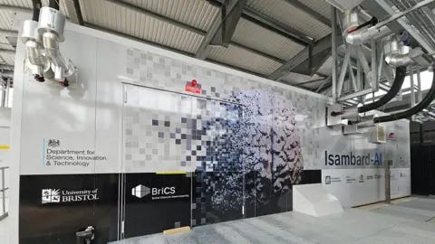 University of Bristol Isambard-AI supercomputer, housed in a data centre