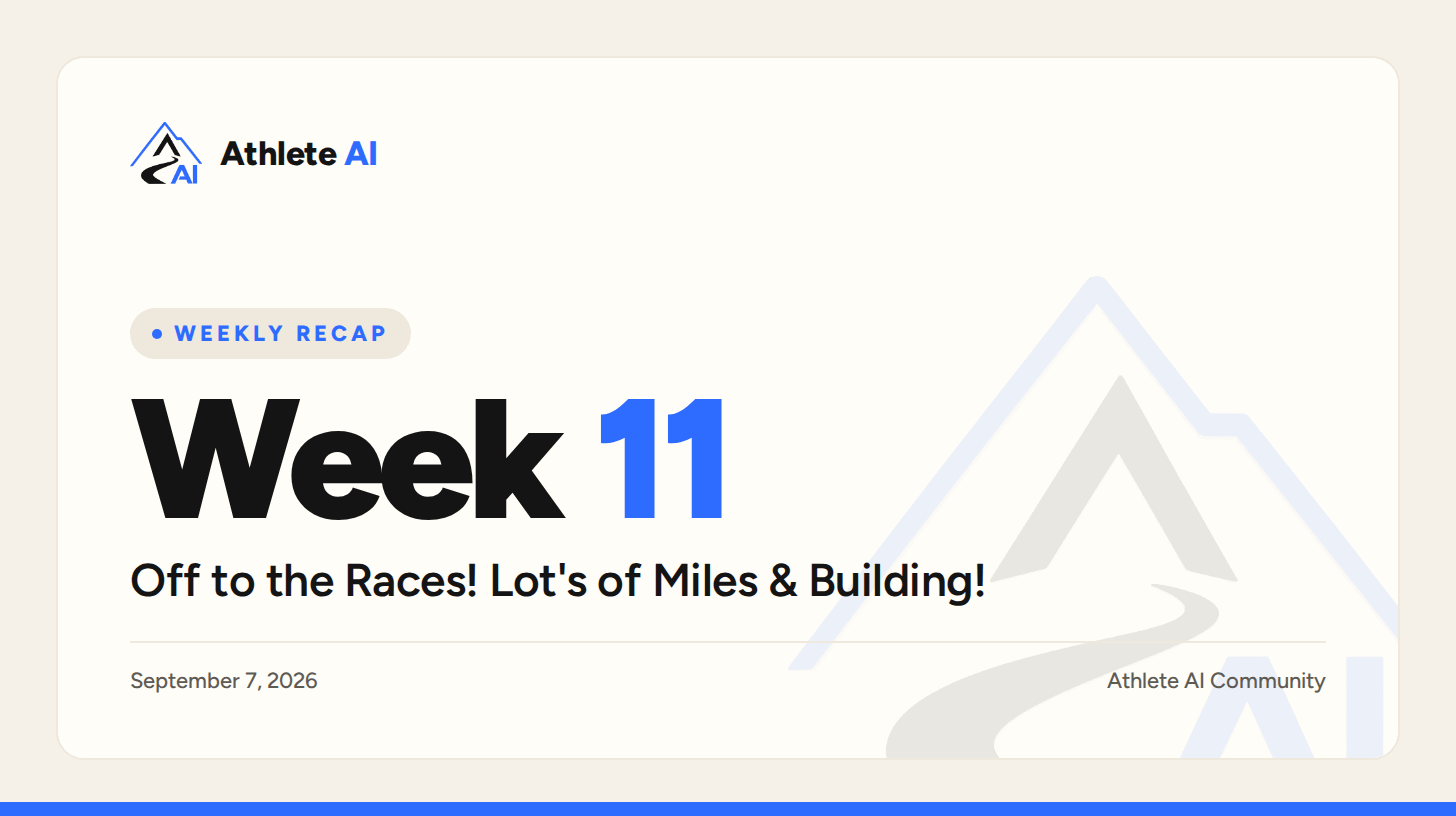Week 11: Off to the Races