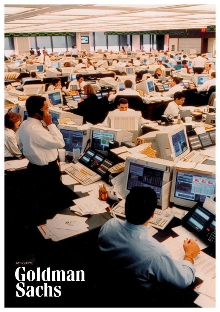 Contém: 90's Office Goldman Sachs 