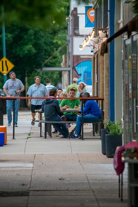 Images of people out and about in downtown Wichita Falls, TX