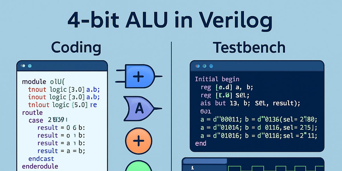 #21 - How to Build a 4-Bit ALU in Verilog (With Testbench)