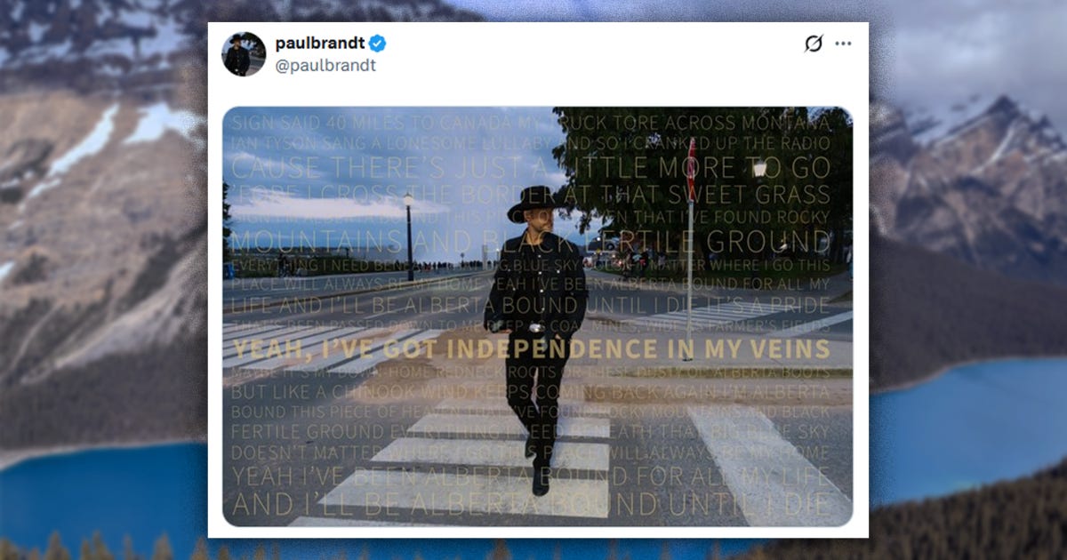 Is country star Paul Brandt signalling support for Alberta independence?