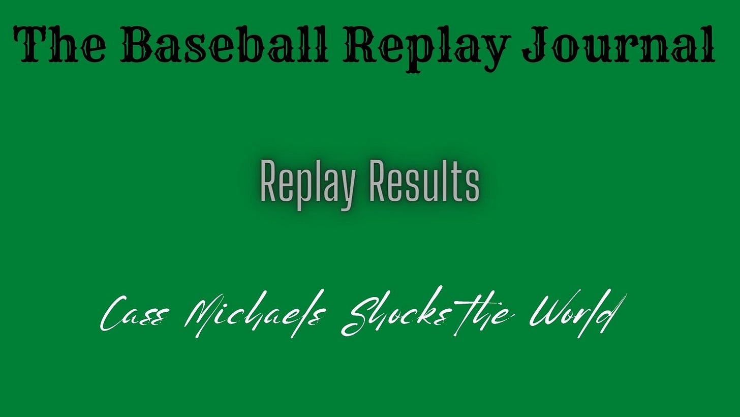 Baseball Replay Journal 1949