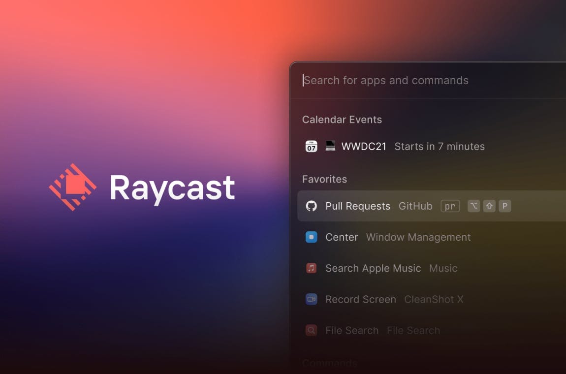 Raycast app for macOS