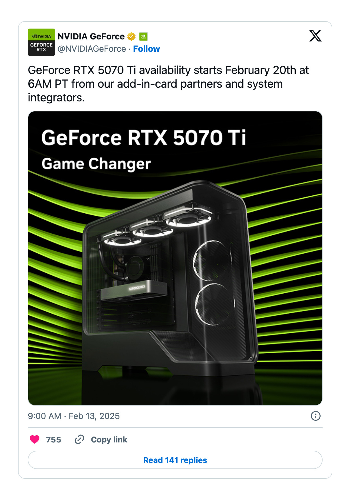 Nvidia RTX 5070 Ti release date