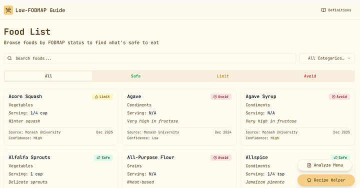 Screenshots from the App