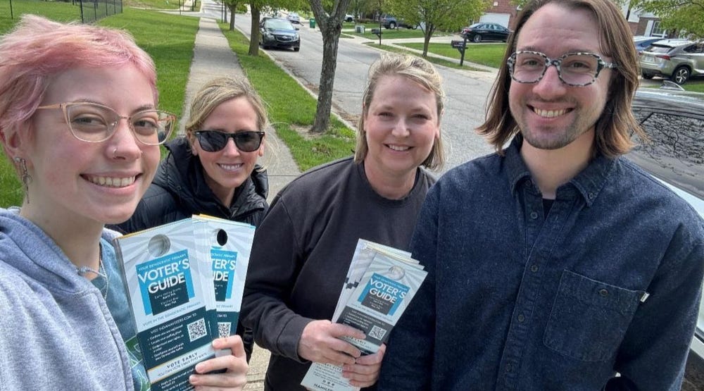 Canvassers show Voter's Guide