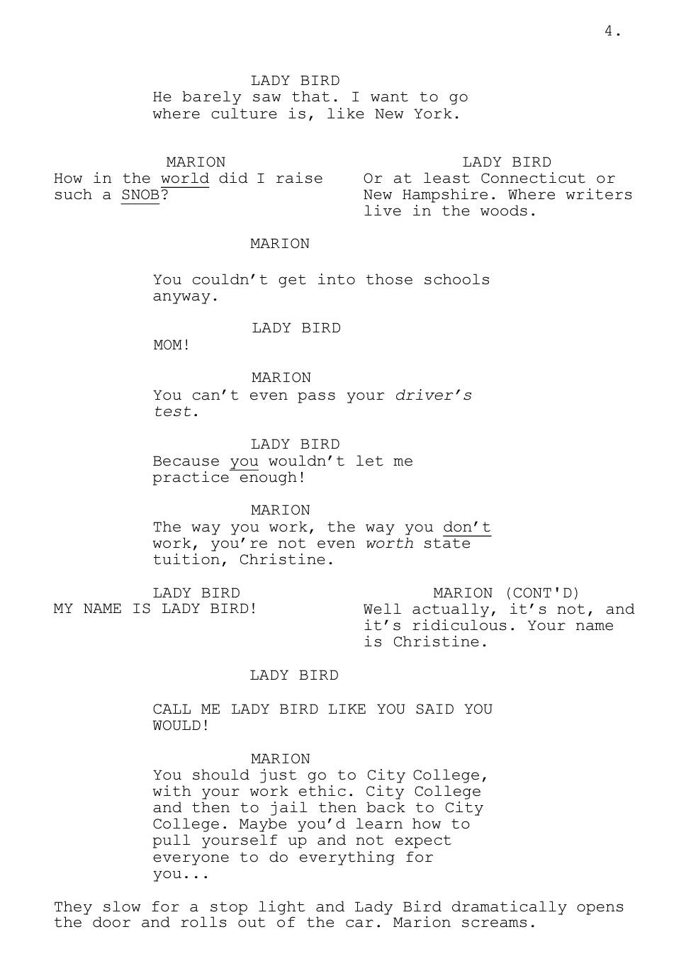 Wga Script Copyright Example.pdf Lady Bird (2017) Script Review | #16 WGA 101 Greatest Scripts of the ...