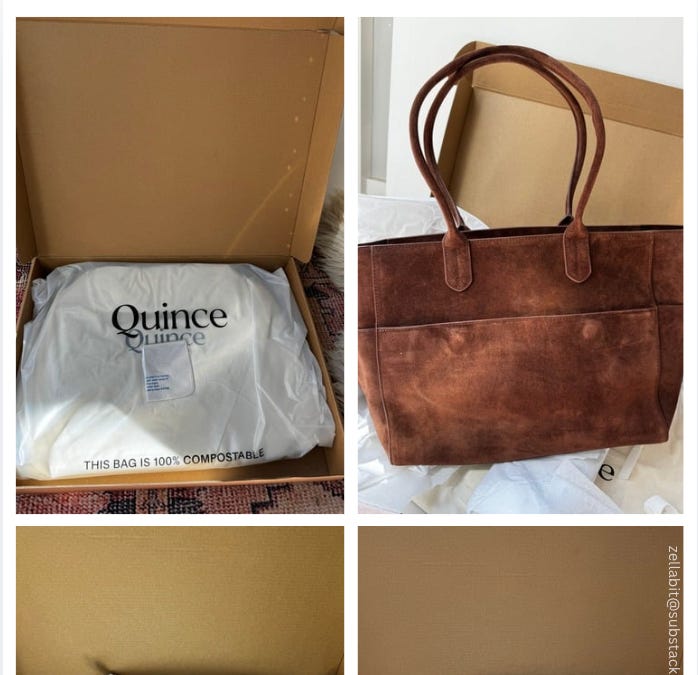 Work bag review: chocolate brown suede tote