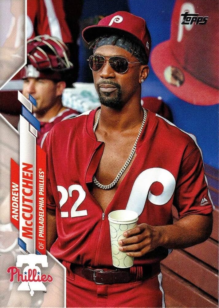 2020 Topps Series 2 Baseball Card #467 Andrew McCutchen SP - Holding Cup  Photo Variation Short Print