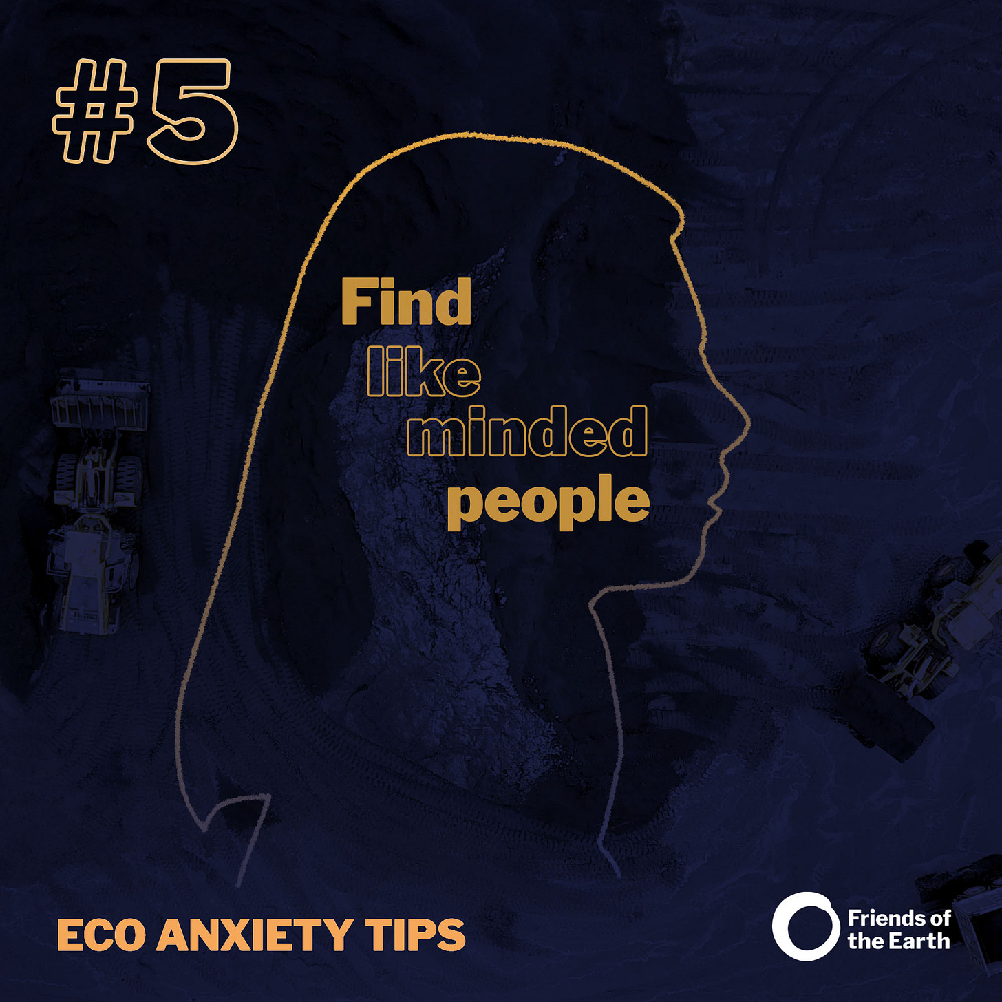 Graphic of an outline face and text "find like-minded people". Graphic of an outline face and text "find like-minded people".