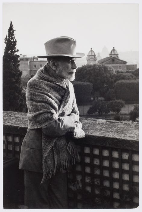 [Bernard Berenson on his balcony, near Florence]