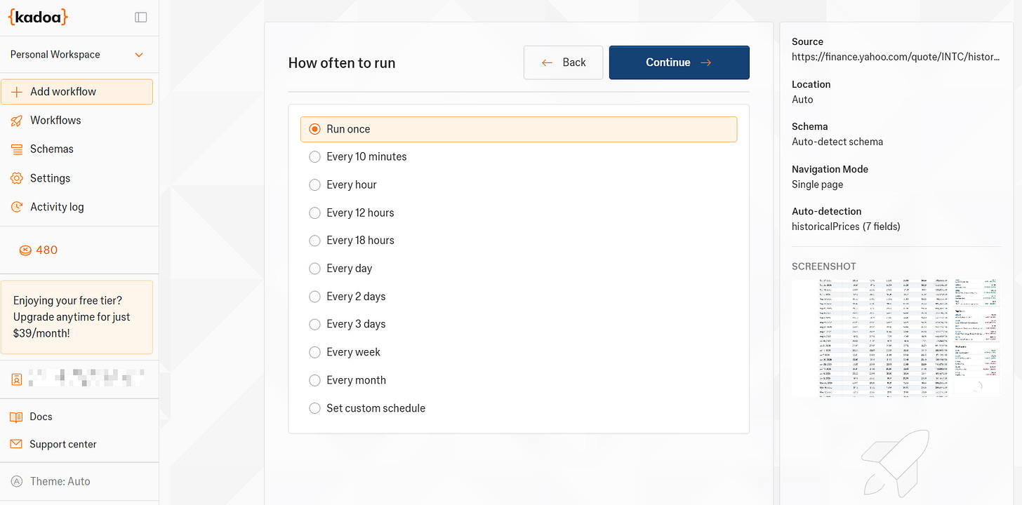 Scheduling workflows in Kadoa by Federico Trotta Scheduling workflows in Kadoa by Federico Trotta