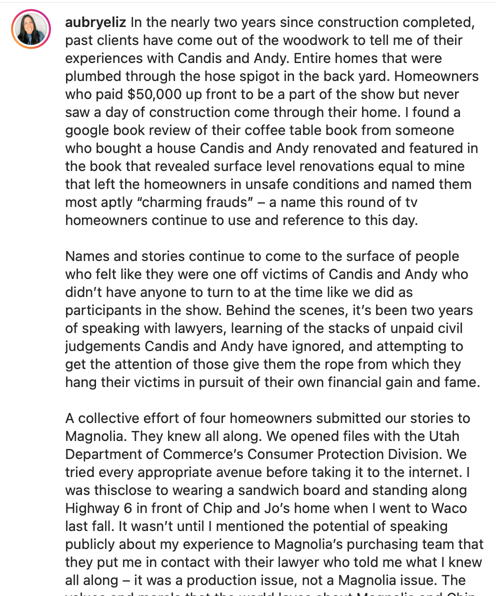 My friend's life was ruined* by a Magnolia Network Home Makeover. 

*made worse for quite awhile