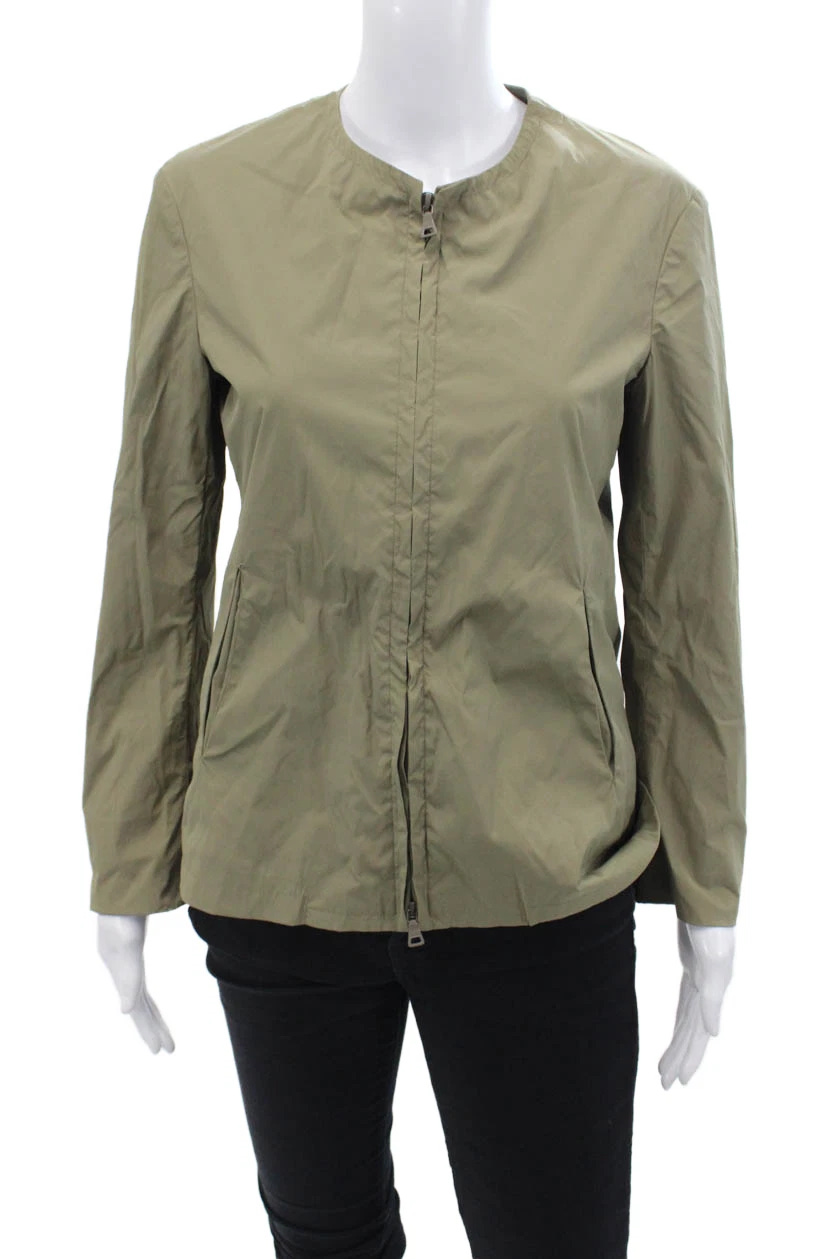 Jil Sander Womens Long Sleeve Full Zippered Basic Jacket Green Size 34 - Picture 1 of 6