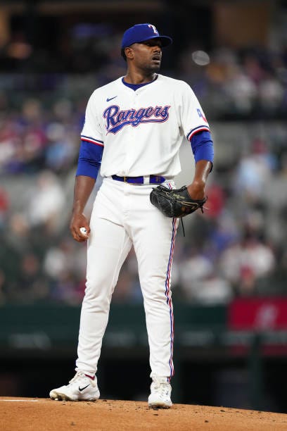 Kumar Rocker of the Texas Rangers pitches during the first inning against the Toronto Blue Jays at Globe Life Field on September 19, 2024 in... Kumar Rocker of the Texas Rangers pitches during the first inning against the Toronto Blue Jays at Globe Life Field on September 19, 2024 in...