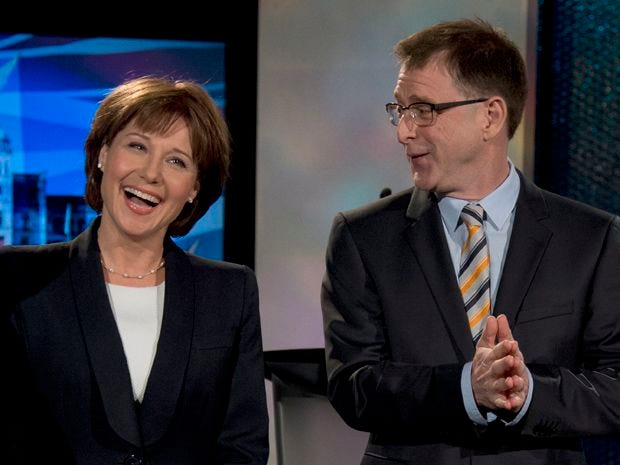 Christy Clark fails to score knockout punch at B.C. leaders debate |  National Post