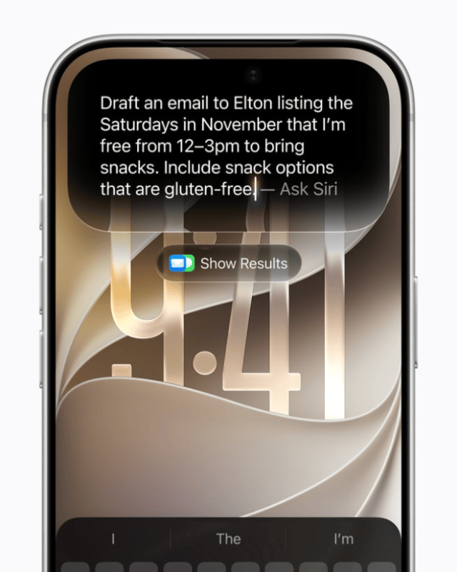 With even more systemwide app actions, Siri AI can help users with tasks such as drafting an email from scratch. With even more systemwide app actions, Siri AI can help users with tasks such as drafting an email from scratch.