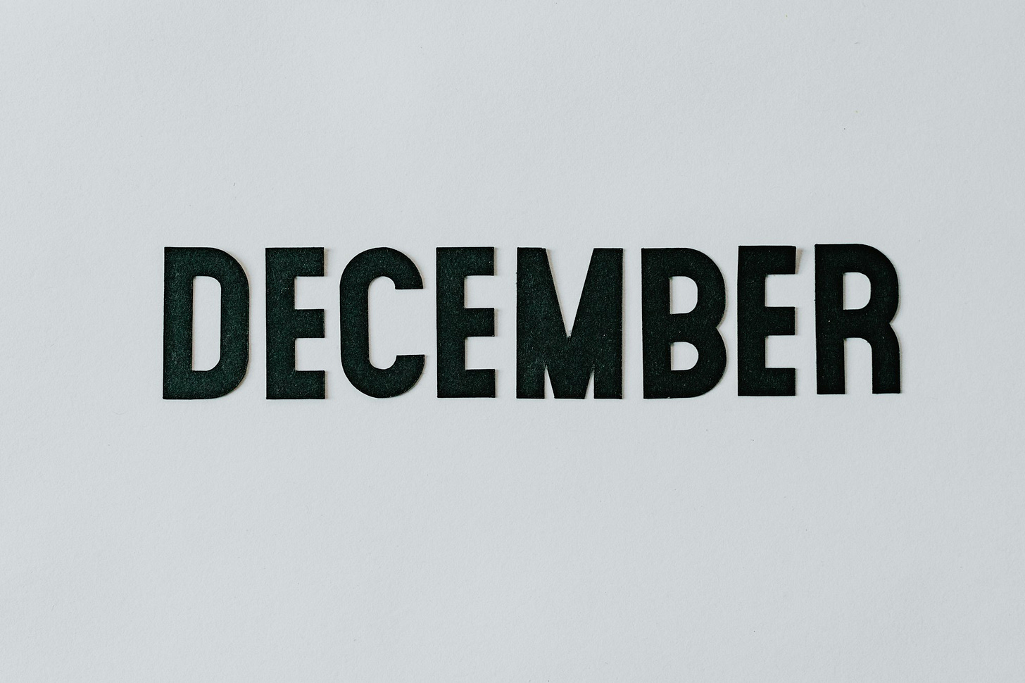 December in black letters