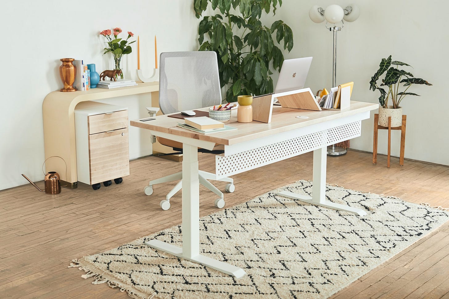 Clean, decorated home office