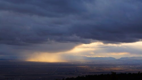 A storm approaching in the Bozeman Valley