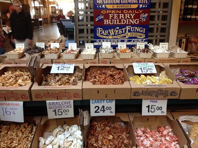 Mushrooms at the Ferry Building Marketplace Mushrooms at the Ferry Building Marketplace