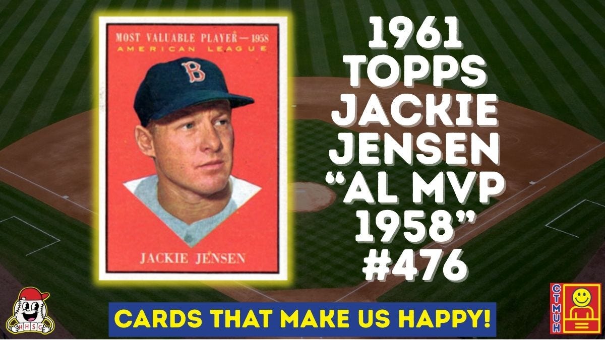 ⚾1961 Topps Jackie Jensen #476 AL MVP 1958⚾CTMUH No. 7
