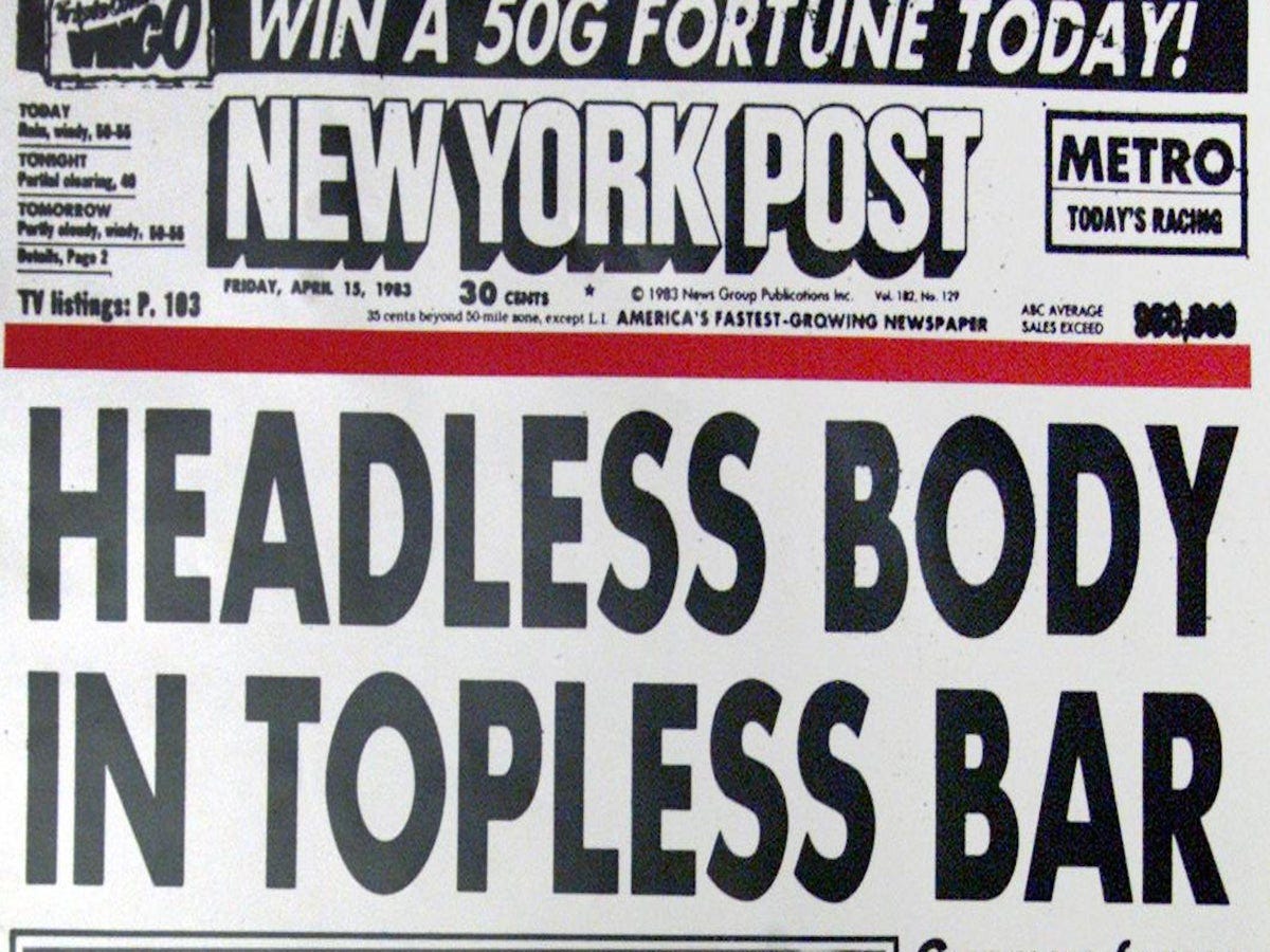 Vincent Musetto: Man who wrote 'Headless Body in Topless Bar' headline has died | The Independent | The Independent Vincent Musetto: Man who wrote 'Headless Body in Topless Bar' headline has died | The Independent | The Independent