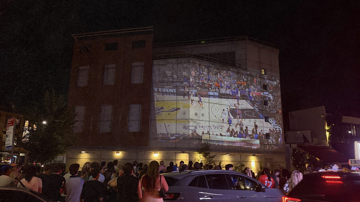 Meet the 23-year-old who projected the Knicks game on a brick wall in the West Village