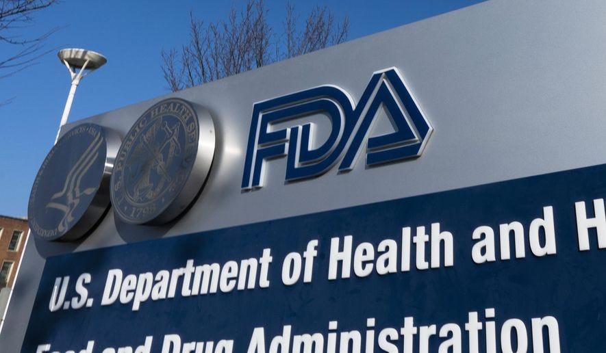 A sign for the Food and Drug Administration is displayed outside their offices in Silver Spring, Md., on Dec. 10, 2020. (AP Photo/Manuel Balce Ceneta, File)