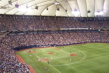 A Twins postseason game inside the Metrodome in 2004. A Twins postseason game inside the Metrodome in 2004.