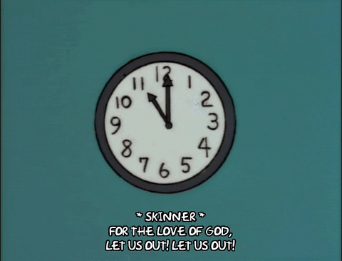 Animated GIF from The Simpsons of a clock changing