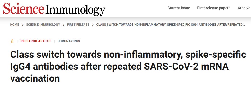 Long before EUA, FDA and vaccine makers were warned about induction of inappropriate IgE and IgG4 antibodies by COVID vaccines. They ignored it. Prediction comes true, with devastating consequences.