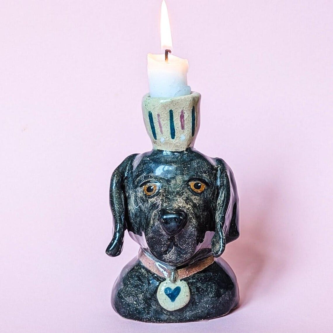 Your pet as a ceramic candle holder, individual candle holder for taper candles image 9 Your pet as a ceramic candle holder, individual candle holder for taper candles image 9