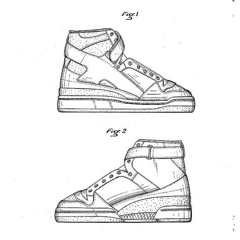I disegni allegati al brevetto originale del "Criss-Cross Ankle System