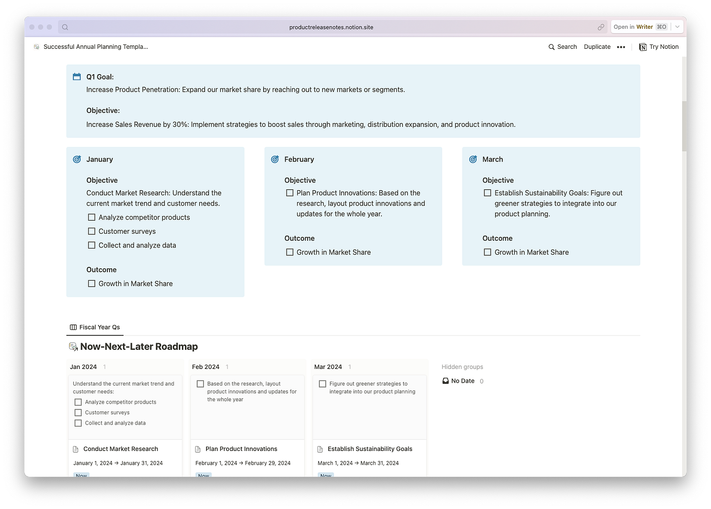 Annual Planning Notion Template