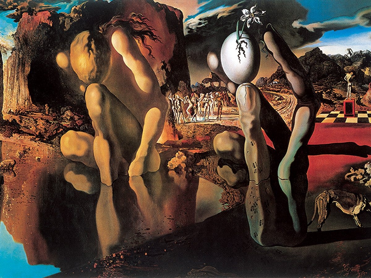 Amazon.com: HUNTINGTON GRAPHICS Metamorphosis of Narcissus by Salvador Dali  - Art Print/Poster 11x14 inches: Posters & Prints