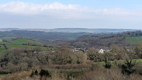 View of the rural Devon landscape