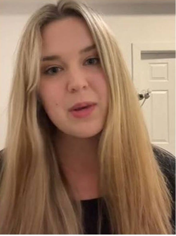 woman speaking to camera; full moon over snowy mountains woman speaking to camera; full moon over snowy mountains
