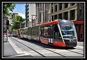An Alstom Citadis 305 on George Street