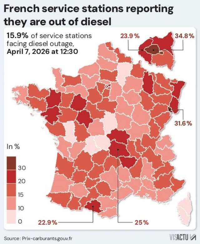 France map illustrating diesel shortages. France map illustrating diesel shortages.