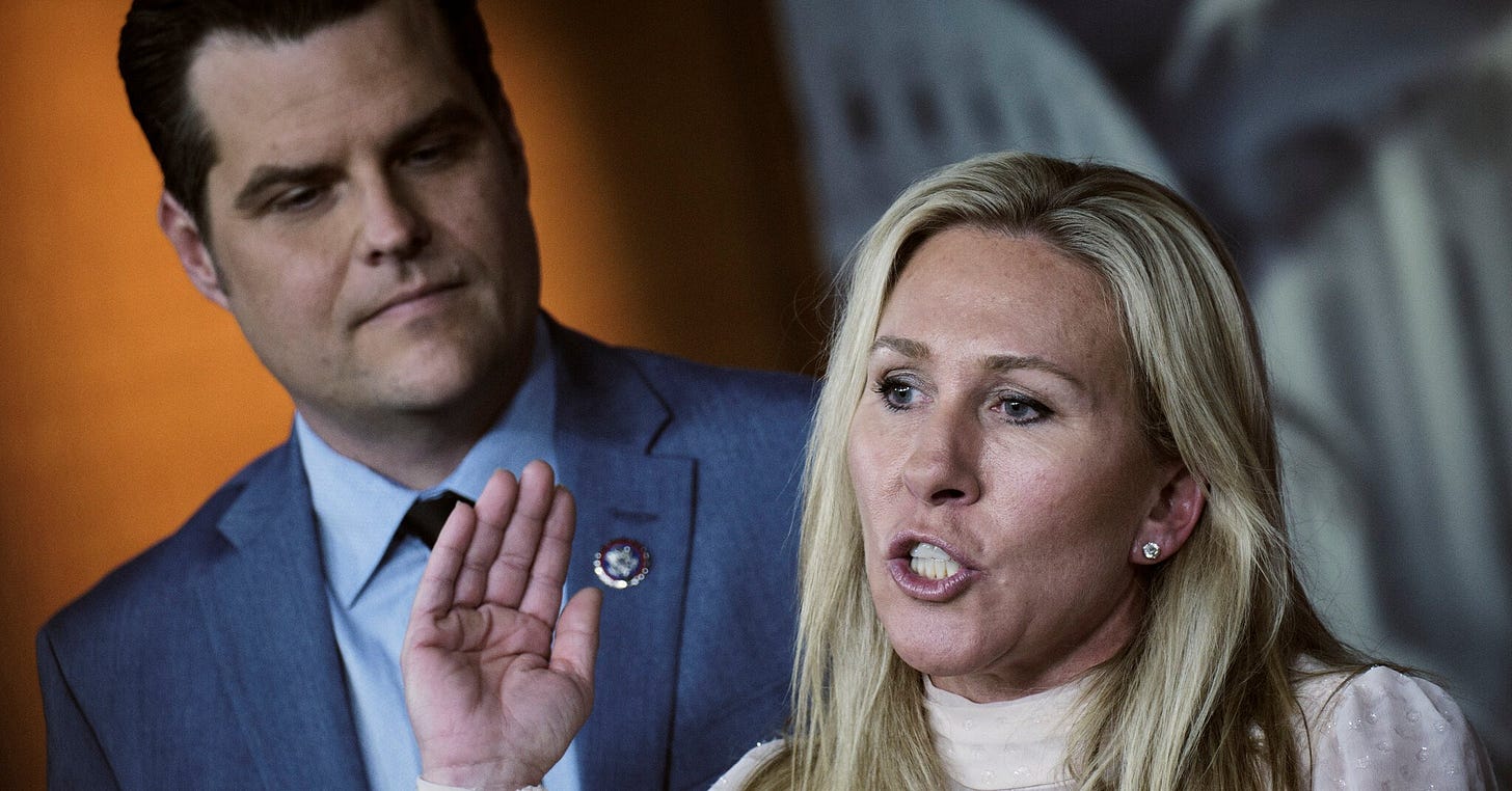 Gaetz and Taylor Greene Redirect Jan. 6 Blame on Bannon's Show - The New  York Times