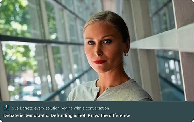 Sue Barrett (@suebarrett): "When did disagreeing with someone become ...